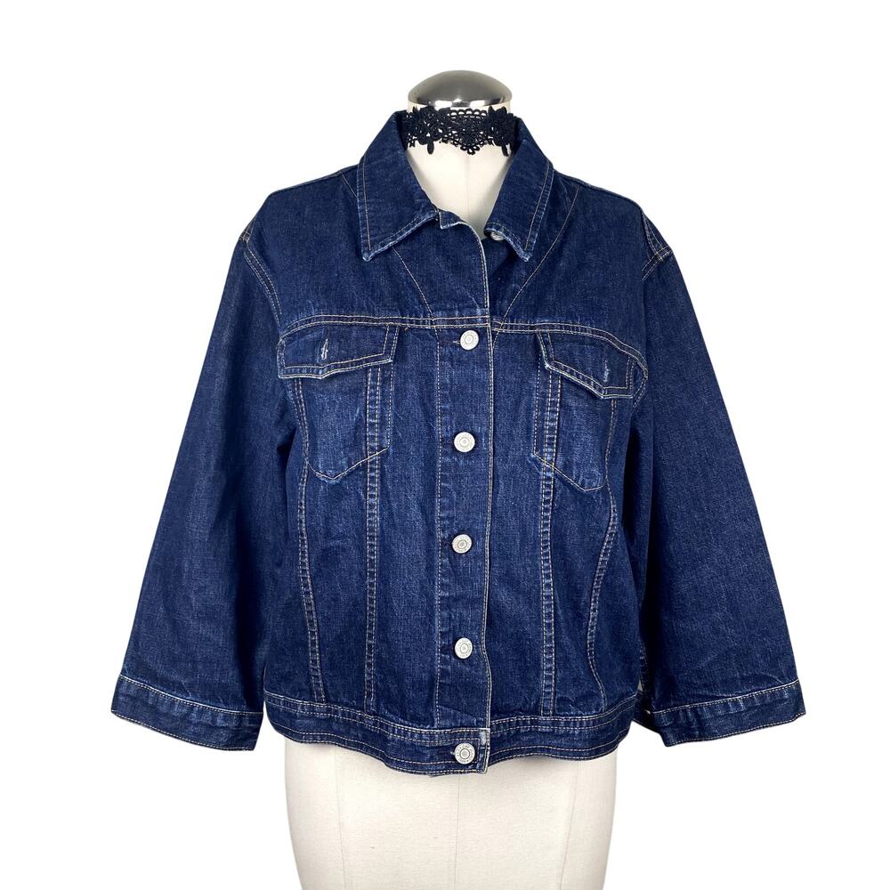 Gap Vtg Y2K Denim Cotton Chore Coat Boxy Grunge Western Casual Size XL
